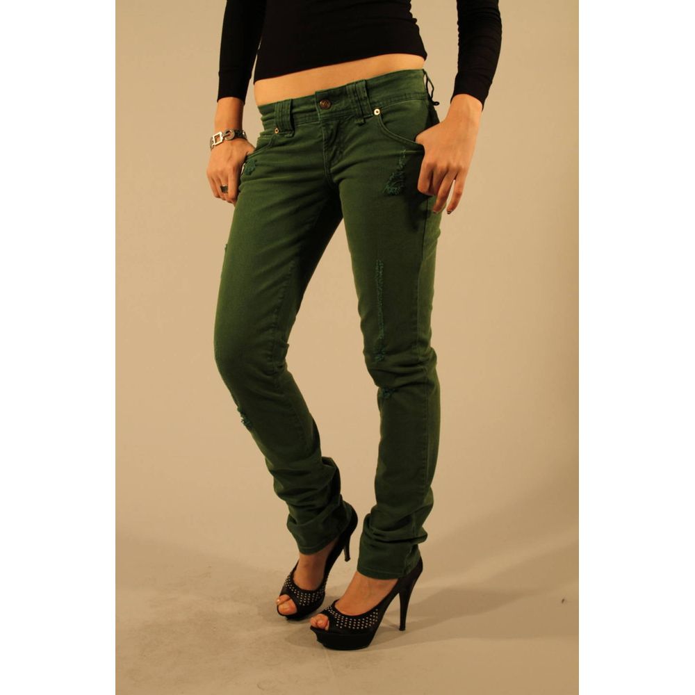 John Galliano Green Cotton Jeans Denim