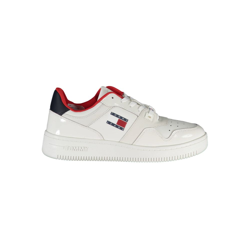 Teniși Tommy Hilfiger din piele albă pentru femei