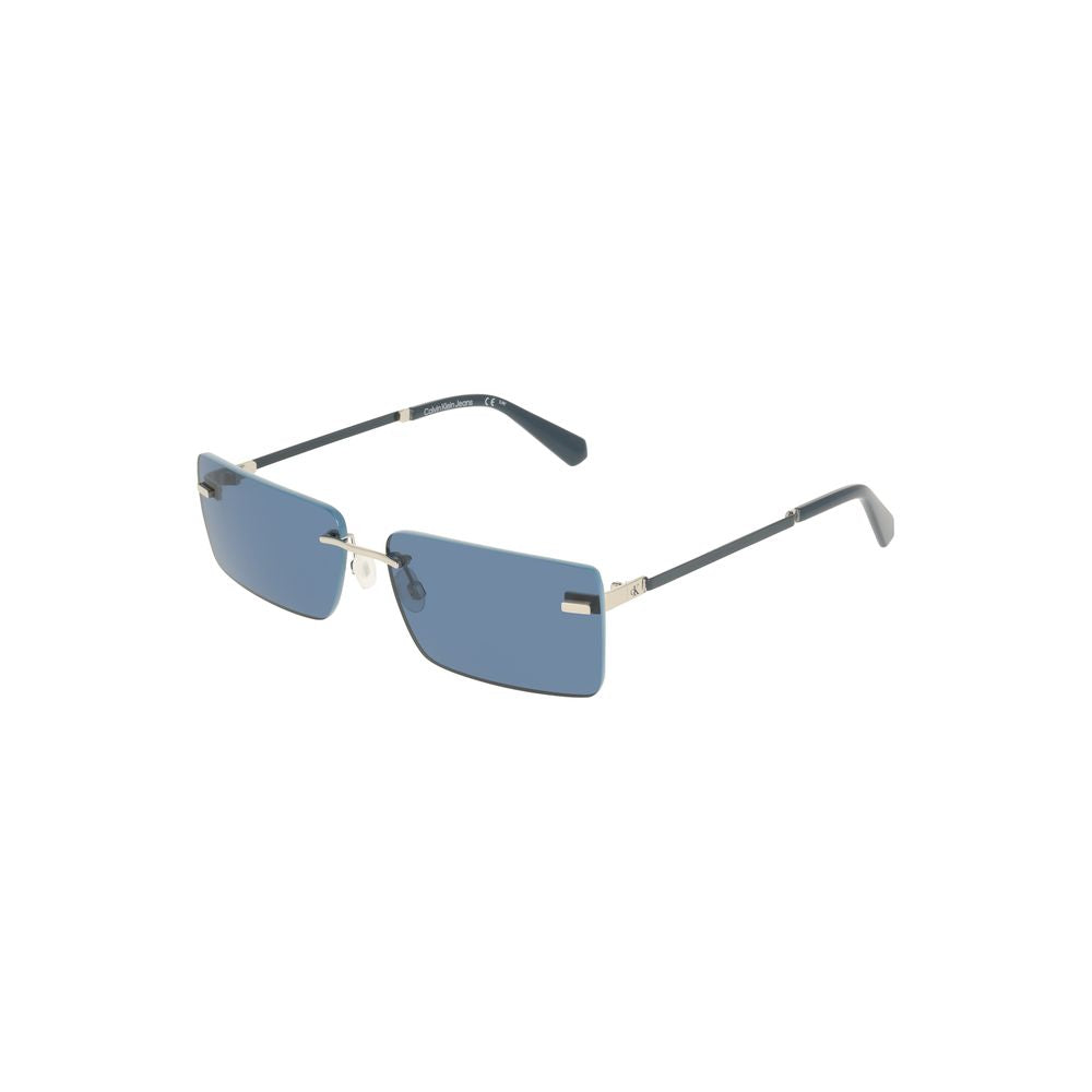 Ochelari de soare Calvin Klein albaștri metalici pentru femei