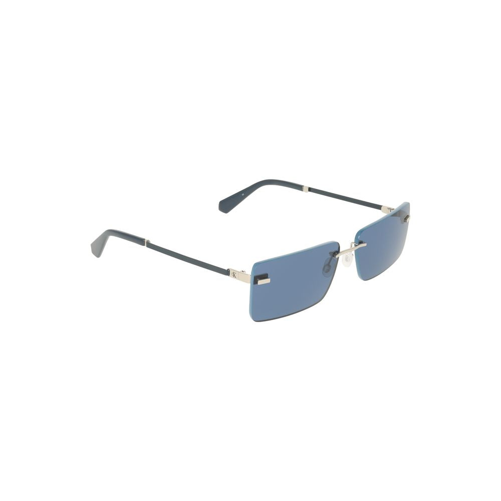 Ochelari de soare Calvin Klein albaștri metalici pentru femei