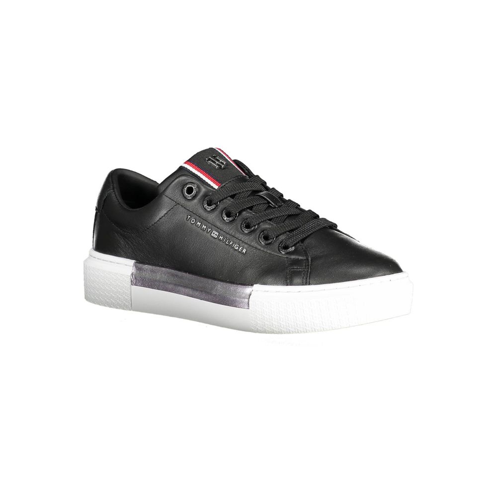 Teniși negri din piele pentru femei Tommy Hilfiger