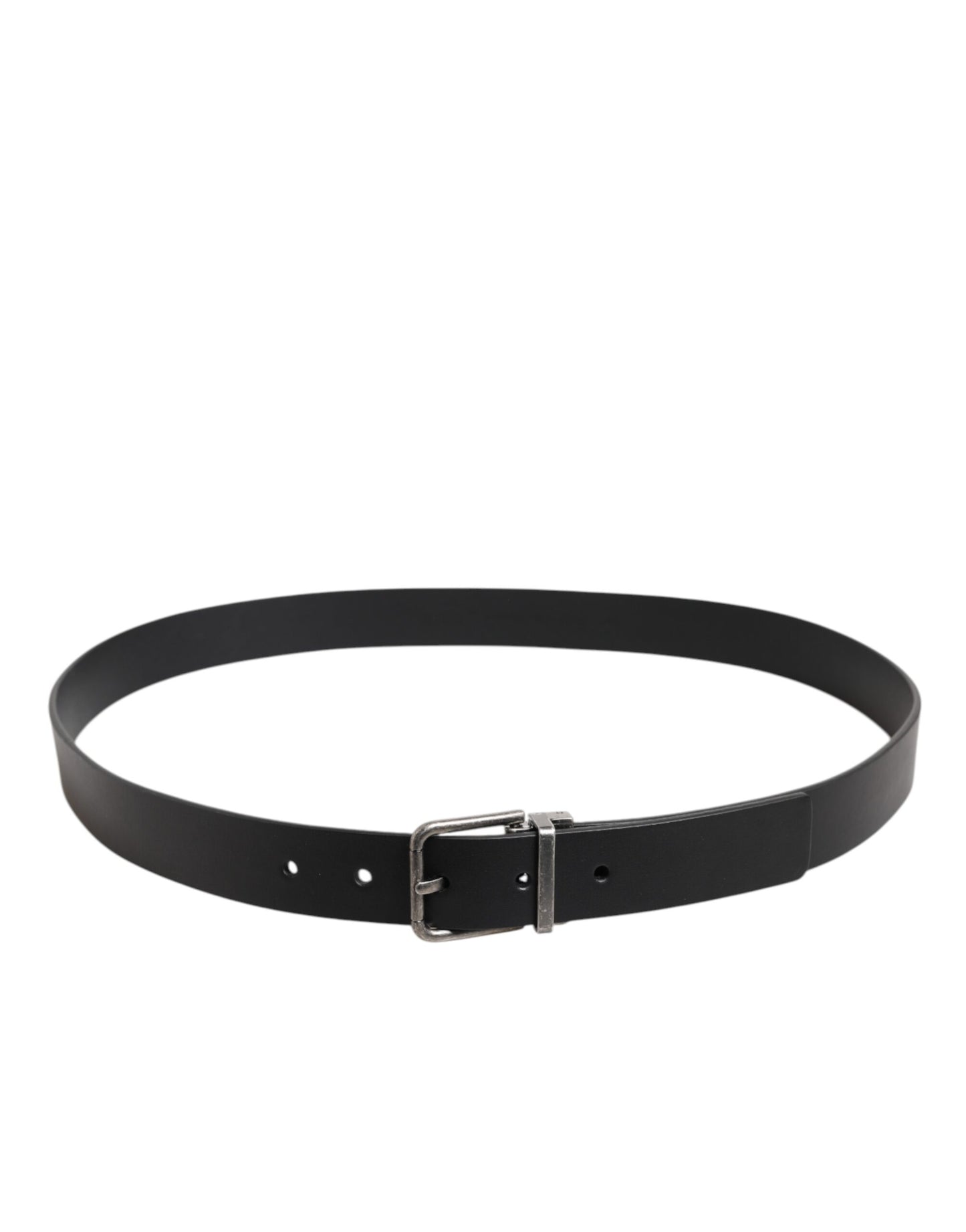 Curea Dolce & Gabbana neagră cu cataramă metalică clasică din piele
