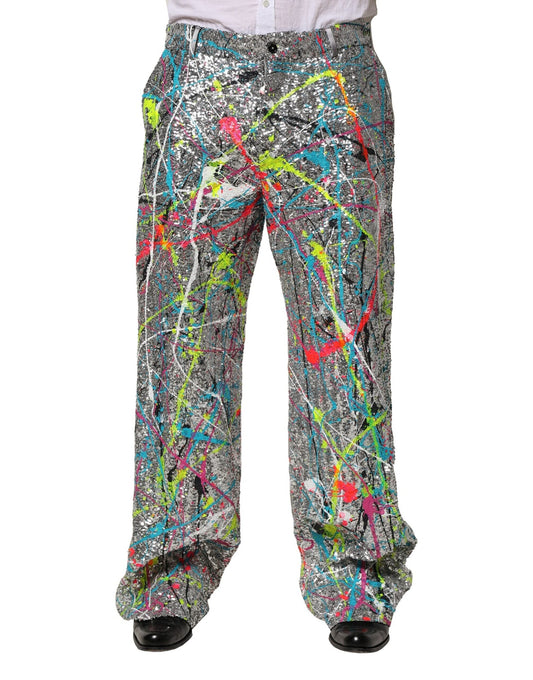 Dolce & Gabbana Multicolor Sequined Embellished Pants