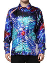Cămașă casual din mătase imprimată multicoloră Dolce & Gabbana