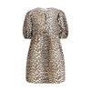Rochie mini cu imprimeu leopard Ganni
