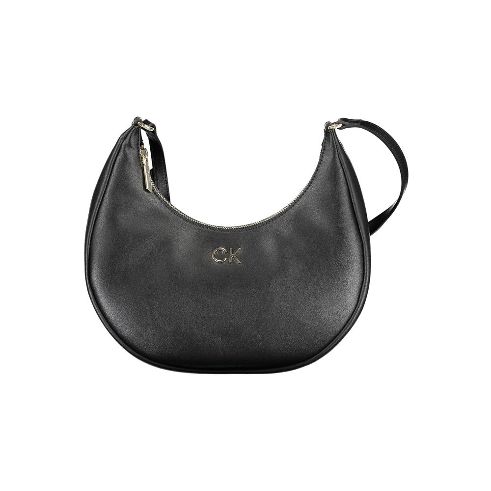 Geantă de mână Calvin Klein neagră din poliester reciclat pentru femei
