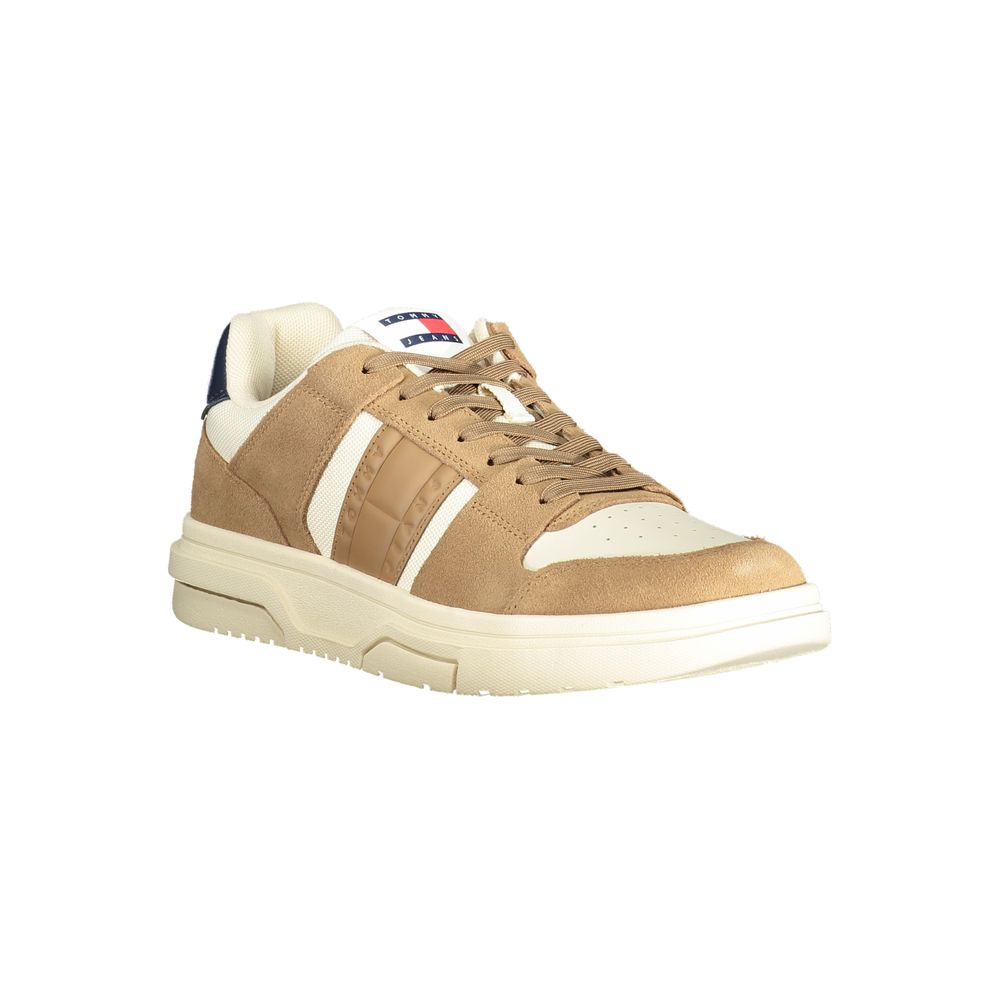 Pantofi sport Tommy Hilfiger bej din piele pentru bărbați