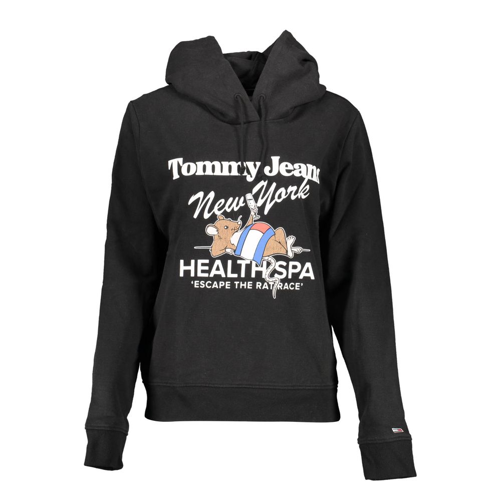 Pulover Tommy Hilfiger negru din bumbac pentru femei