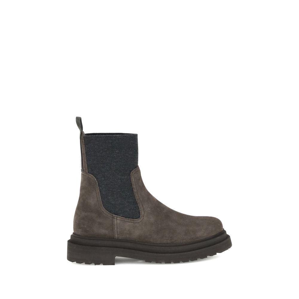 Botine din piele intoarsa Brunello Cucinelli