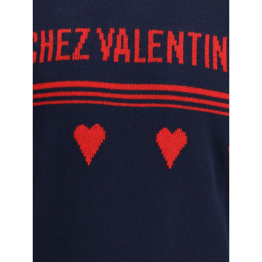 Valentino Blue Fleece Wool Sweatshirt