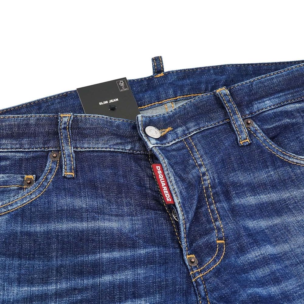 Dsquared² Blugi slim din bumbac albastru pentru bărbați