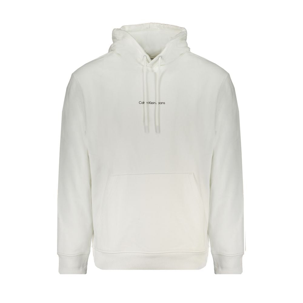 Pulover cu glugă din bumbac alb Calvin Klein pentru bărbați
