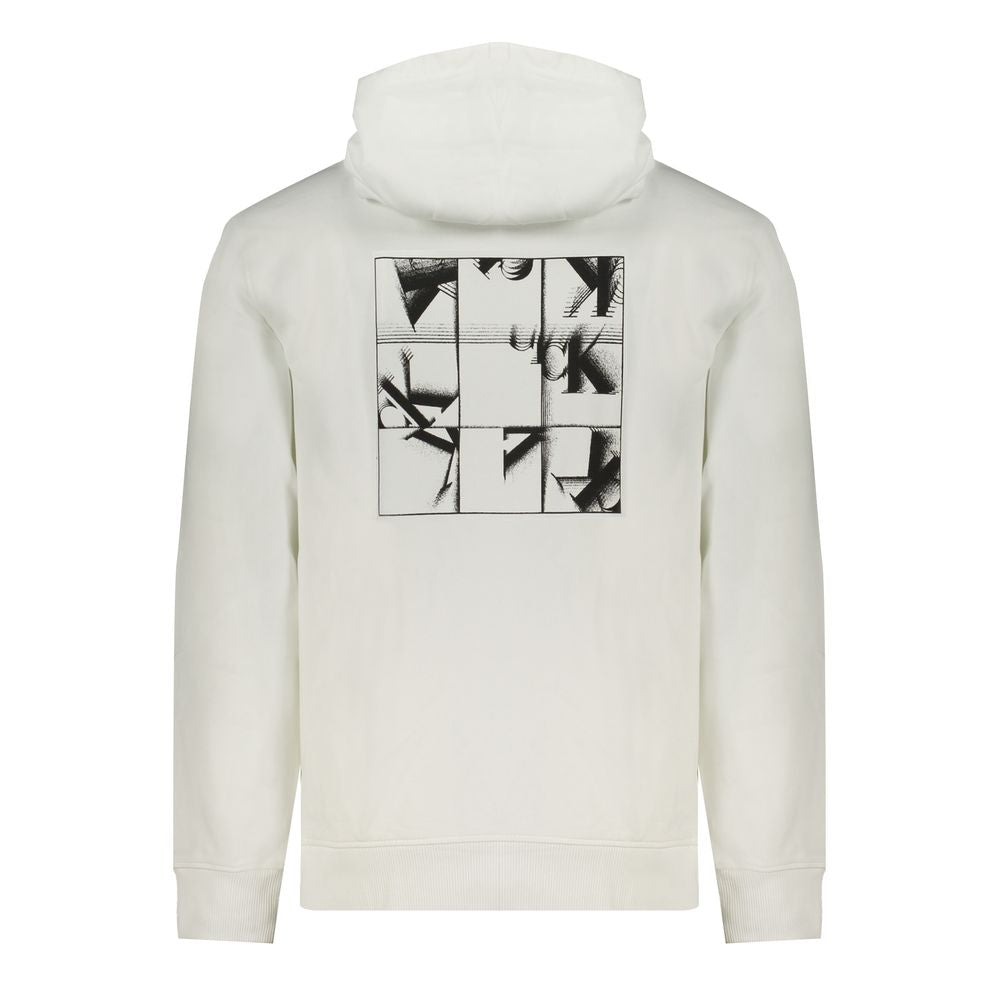 Pulover cu glugă din bumbac alb Calvin Klein pentru bărbați