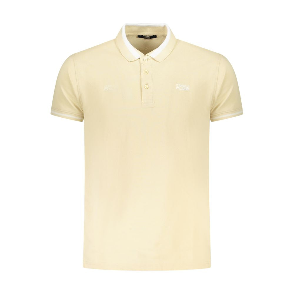 Tricou polo pentru bărbați Cavalli Class bej din bumbac