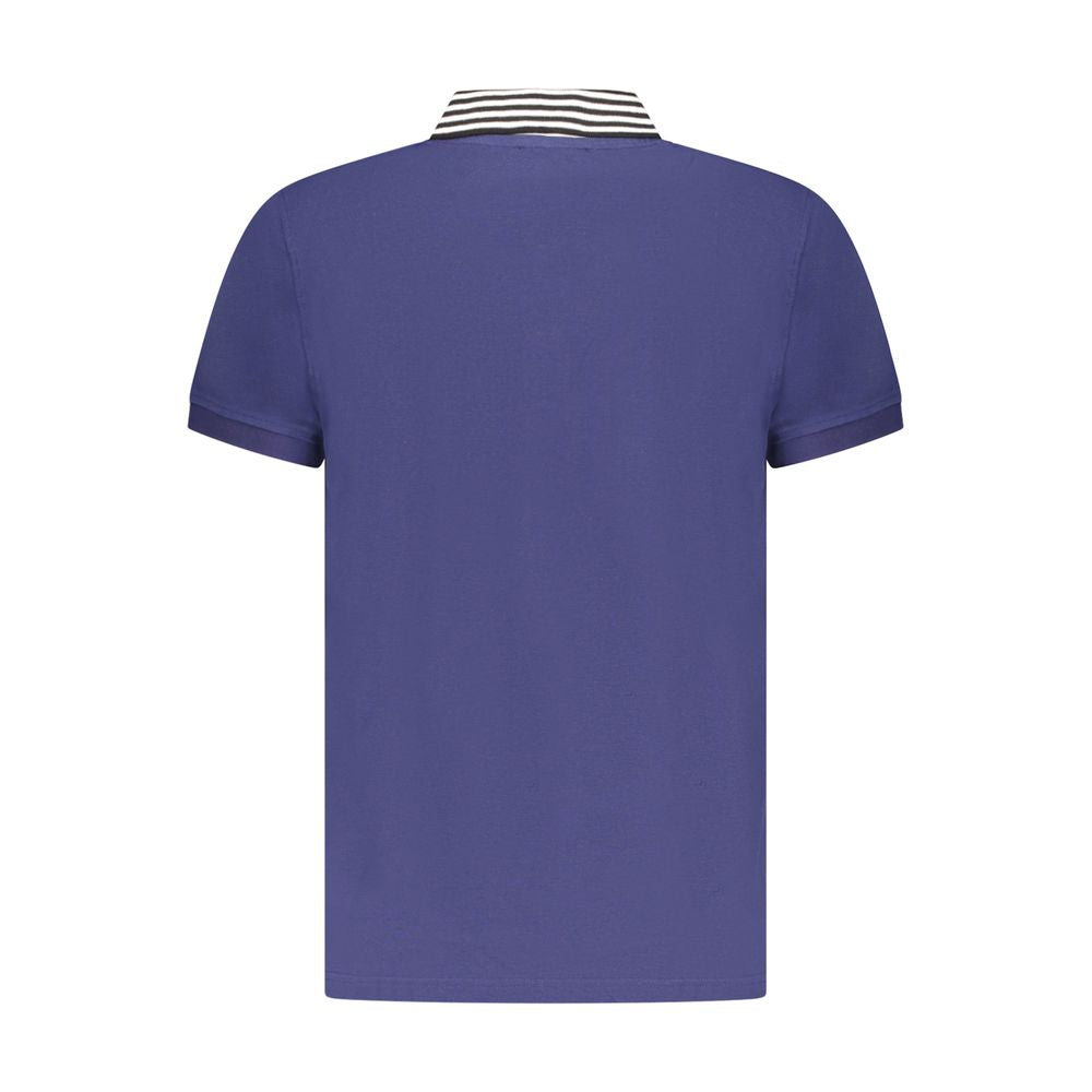 Tricou polo pentru bărbați Cavalli Class din bumbac albastru