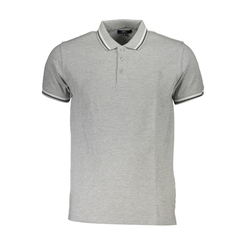 Tricou polo pentru bărbați Cavalli Class maro din bumbac