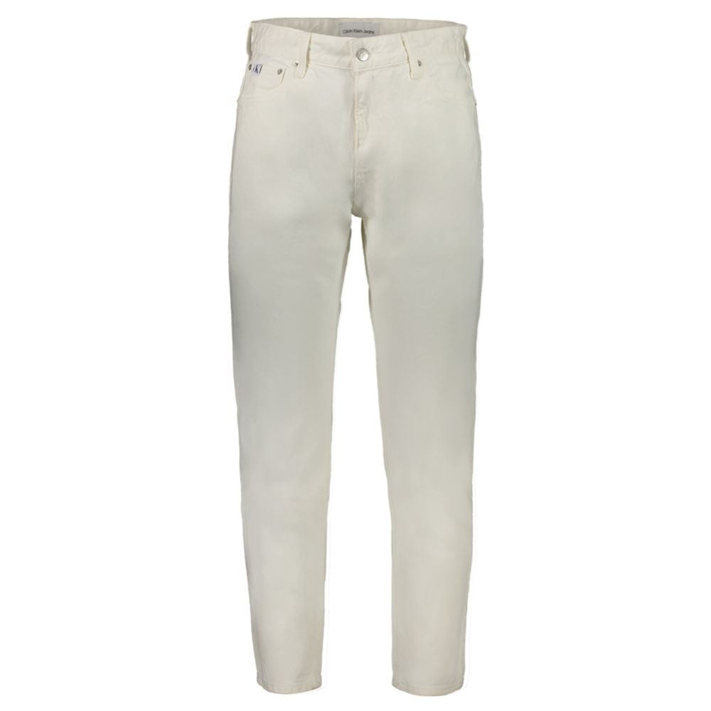 Blugi albi din bumbac pentru bărbați Calvin Klein
