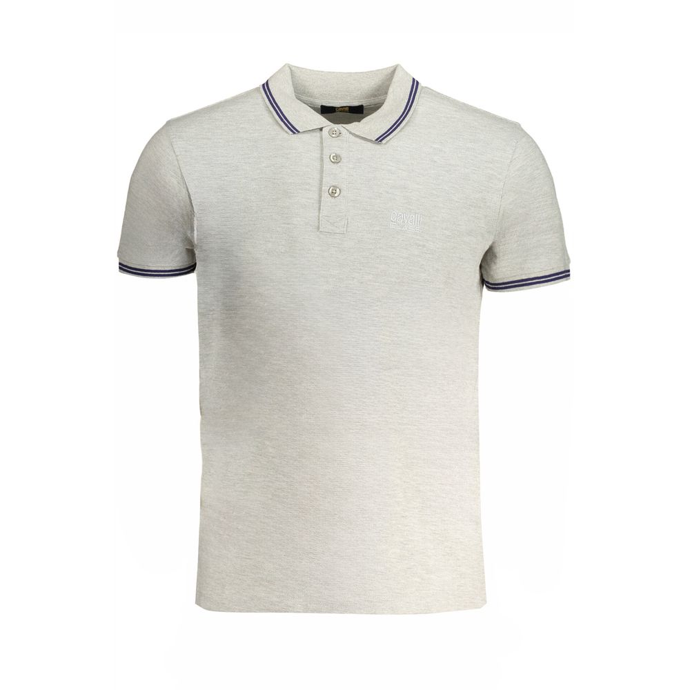 Tricou polo pentru bărbați Cavalli Class maro din bumbac