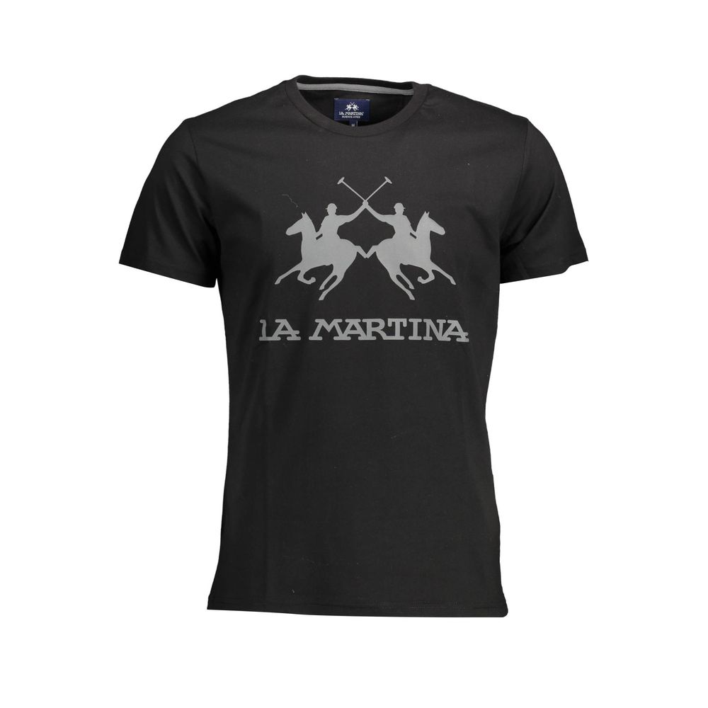 Tricou elegant cu guler rotund și imprimeu emblematic La Martina