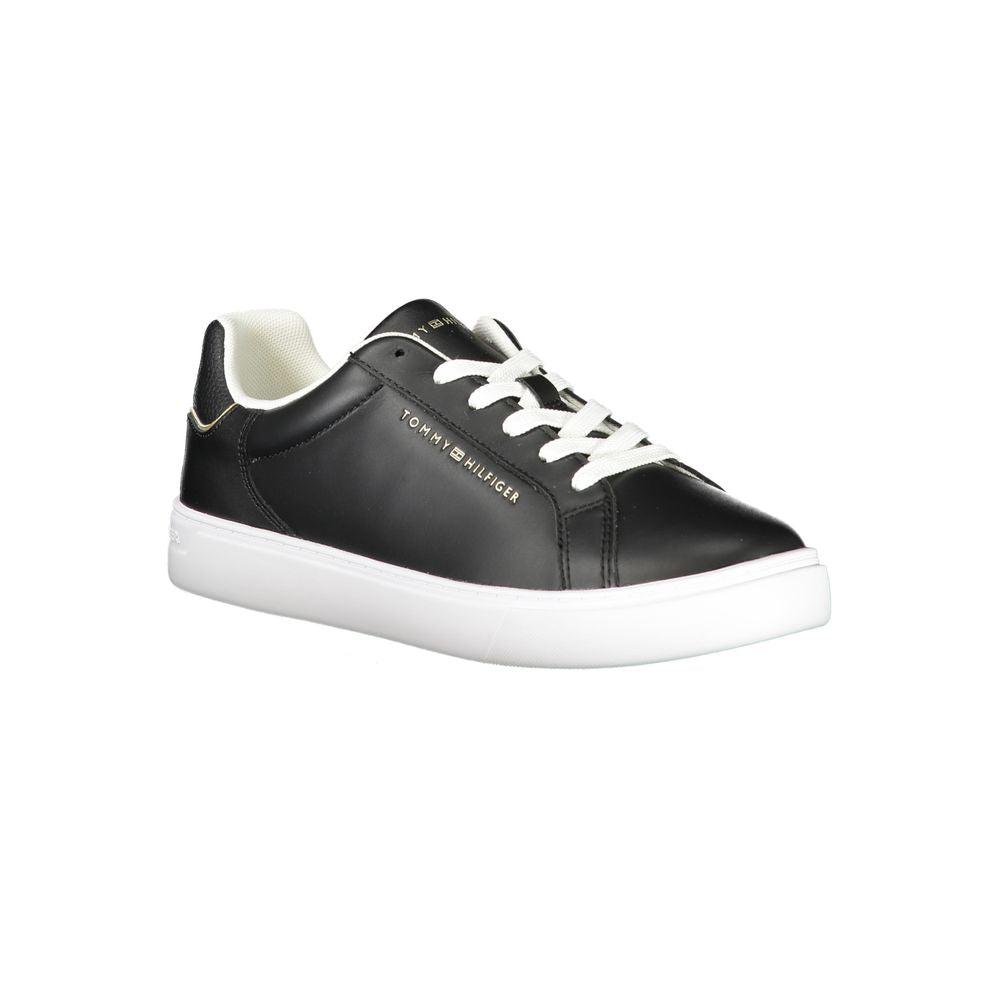 Teniși negri din piele pentru femei Tommy Hilfiger