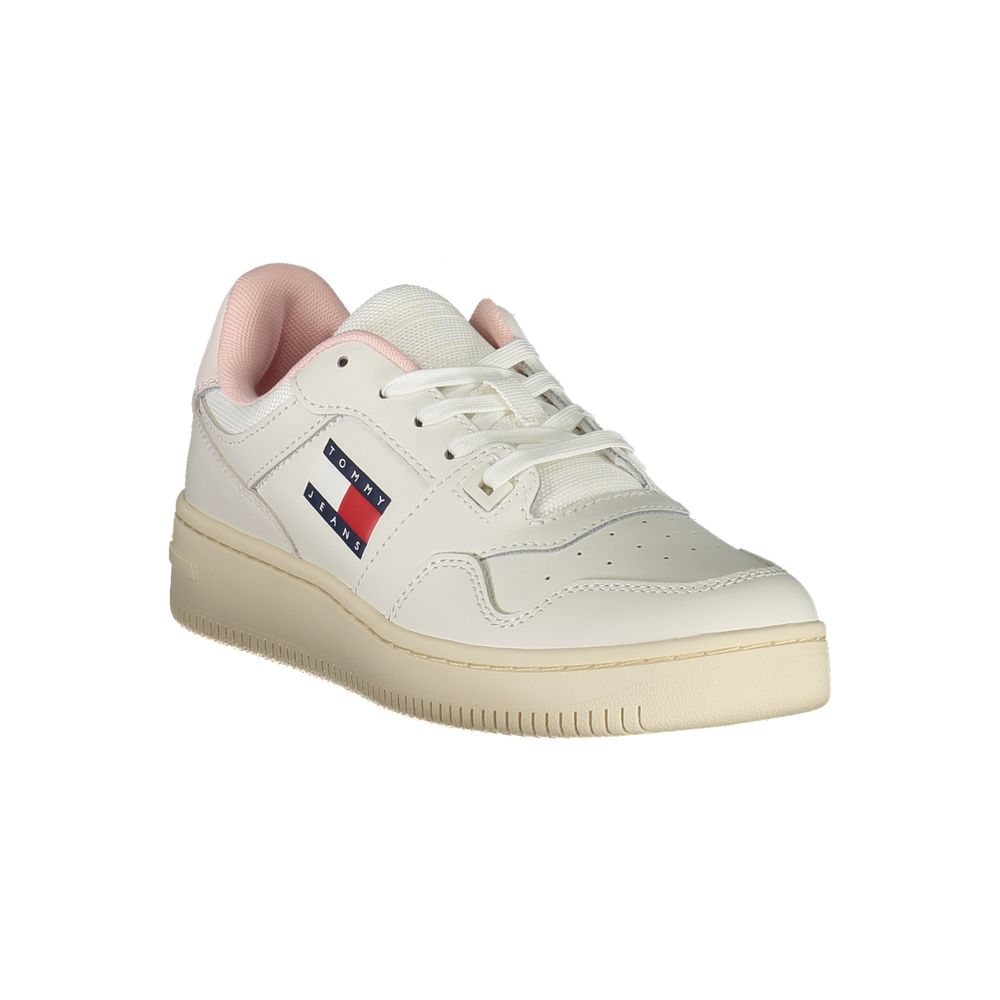 Teniși Tommy Hilfiger din piele albă pentru femei