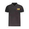 Cavalli Class Black Cotton Men Polo Shirt