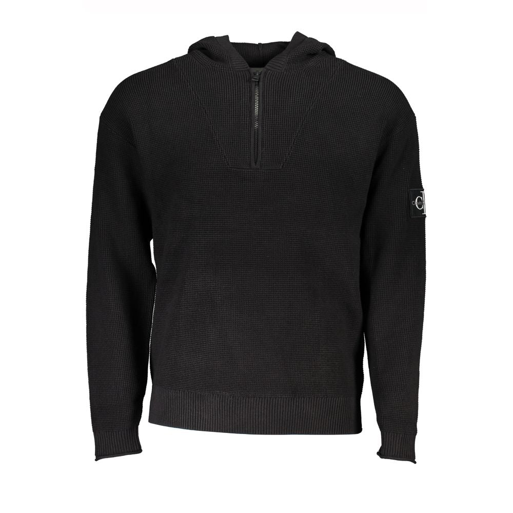 Pulover elegant cu glugă din bumbac Calvin Klein, cu detaliu logo