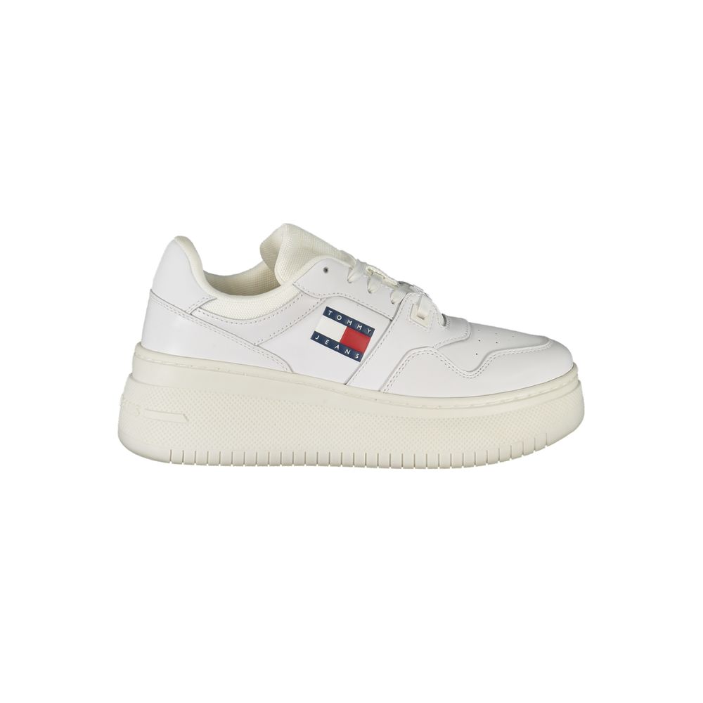 Teniși Tommy Hilfiger din piele albă pentru femei