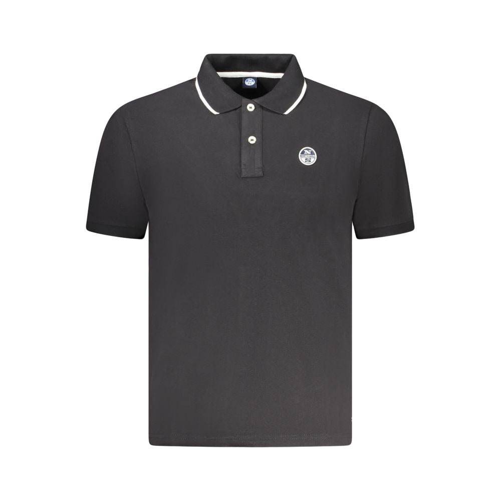 Tricou polo North Sails negru din bumbac pentru bărbați
