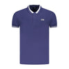 Tricou polo pentru bărbați Cavalli Class din bumbac albastru