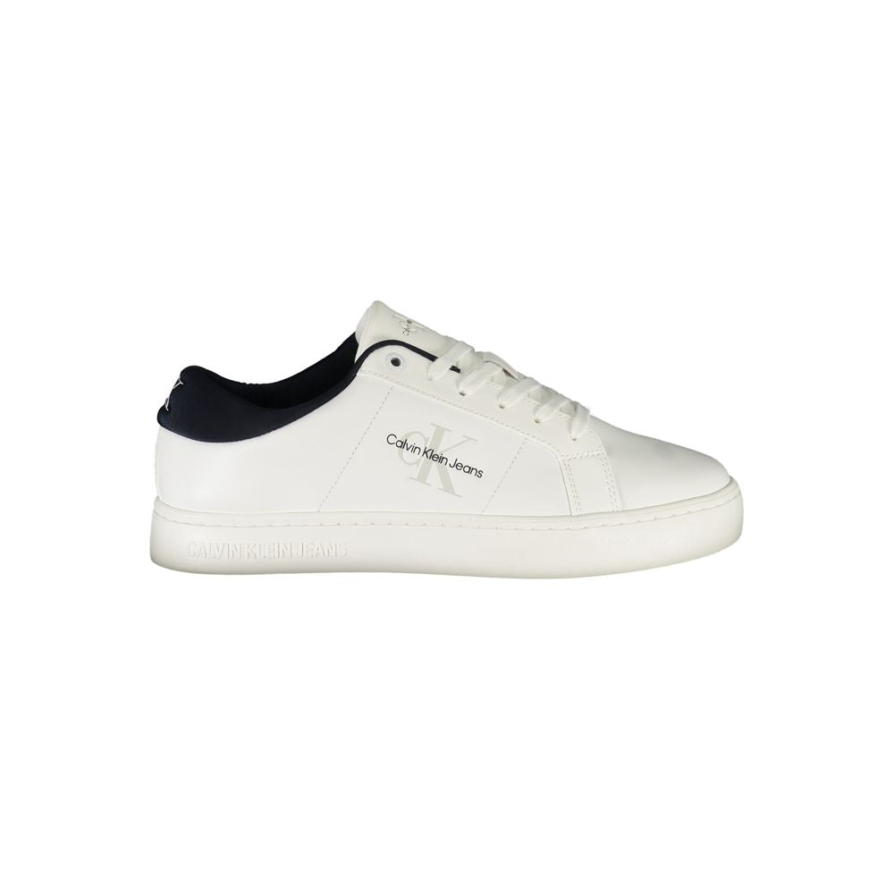 Teniși Calvin Klein din piele albă pentru bărbați