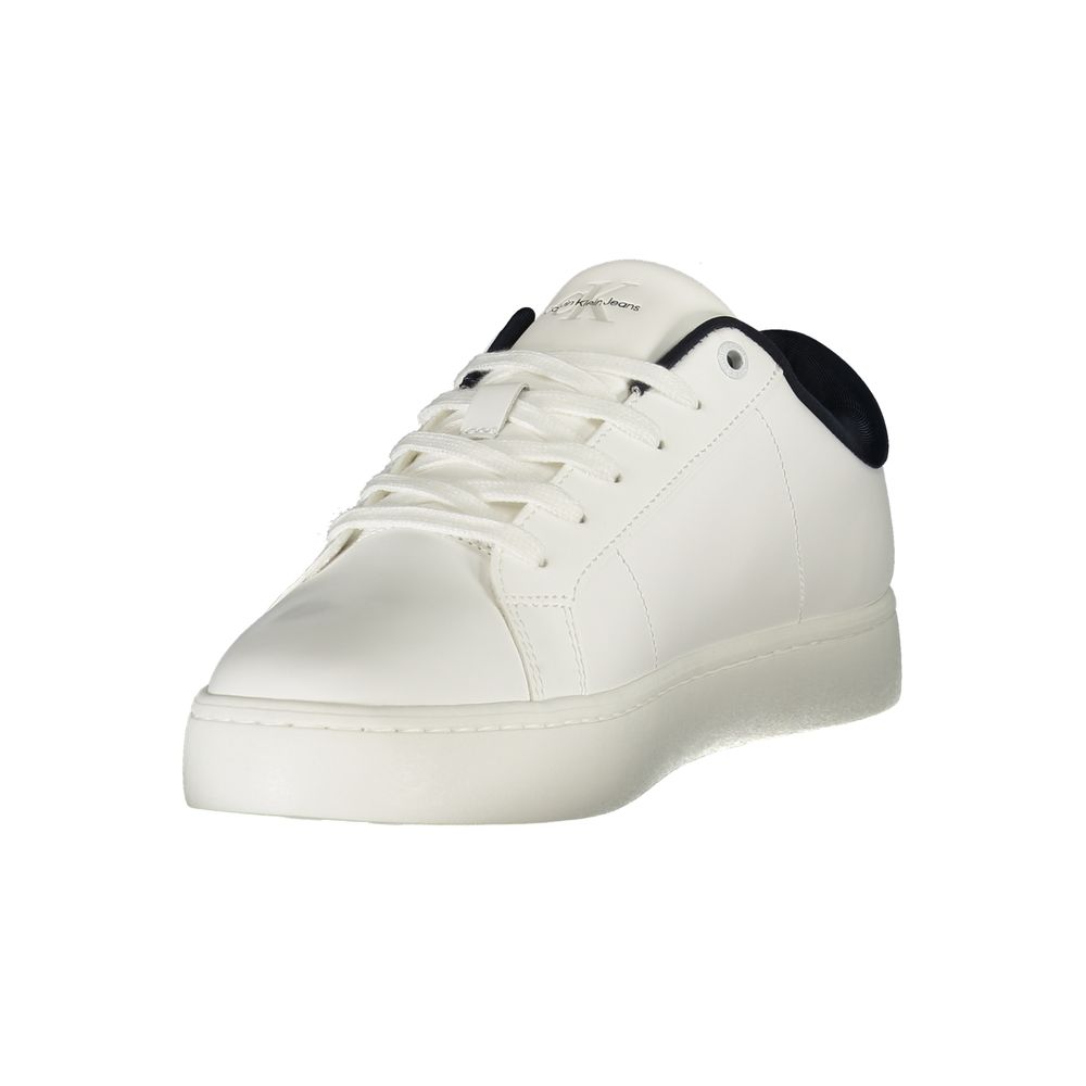 Teniși Calvin Klein din piele albă pentru bărbați