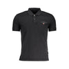 Tricou polo Napapijri negru din bumbac pentru bărbați