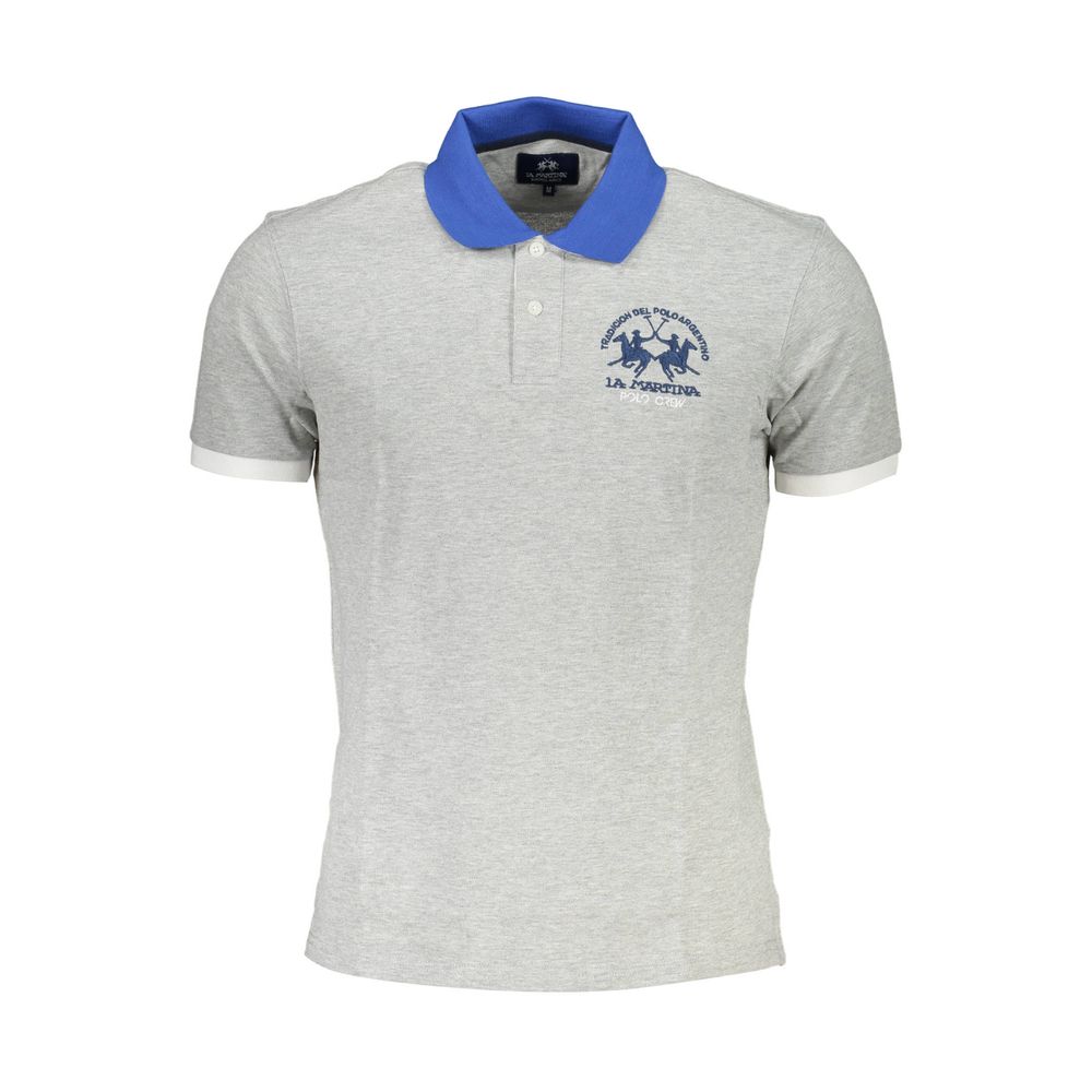 Tricou polo pentru bărbați La Martina, maro, din bumbac
