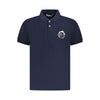 Tricou polo pentru bărbați din bumbac albastru Trussardi