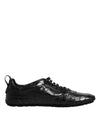 Dolce & Gabbana Black Exotic Leather Low Top Sneakers Shoes