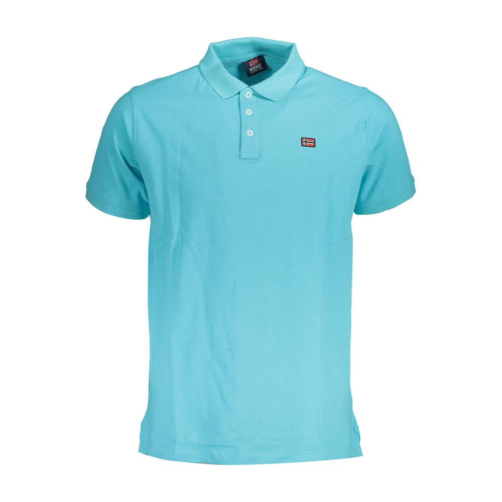 Tricou polo albastru din bumbac pentru bărbați, Norway 1963