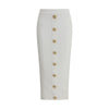 Balmain White Viscose Midi Skirt