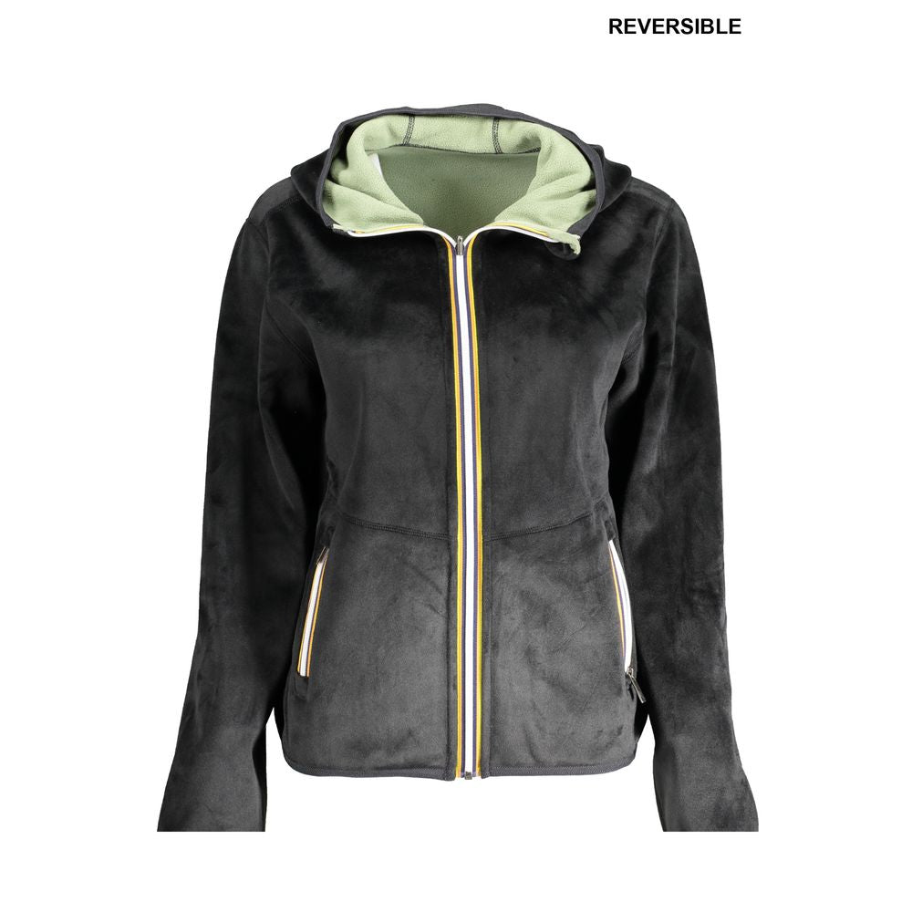 Pulover negru din poliester pentru femei K-WAY
