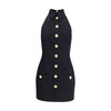 Balmain Black Fleece Wool Casual Dress