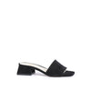19V69 Italia Black Leather Platform Sandals