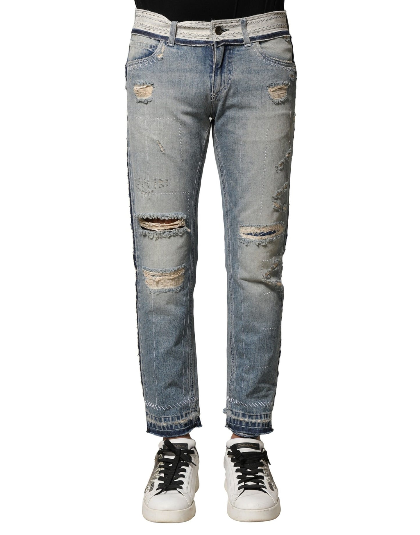 Blugi Dolce & Gabbana Albastru Deschis, Drepți, din Denim pentru Bărbați