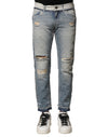 Blugi Dolce & Gabbana Albastru Deschis, Drepți, din Denim pentru Bărbați