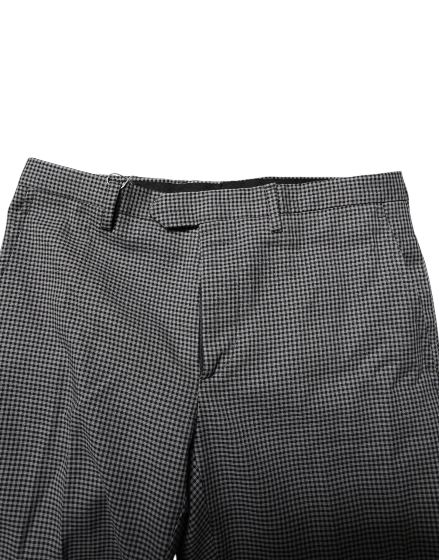 Pantaloni eleganți conici în carouri albi și negri BENCIVENGA