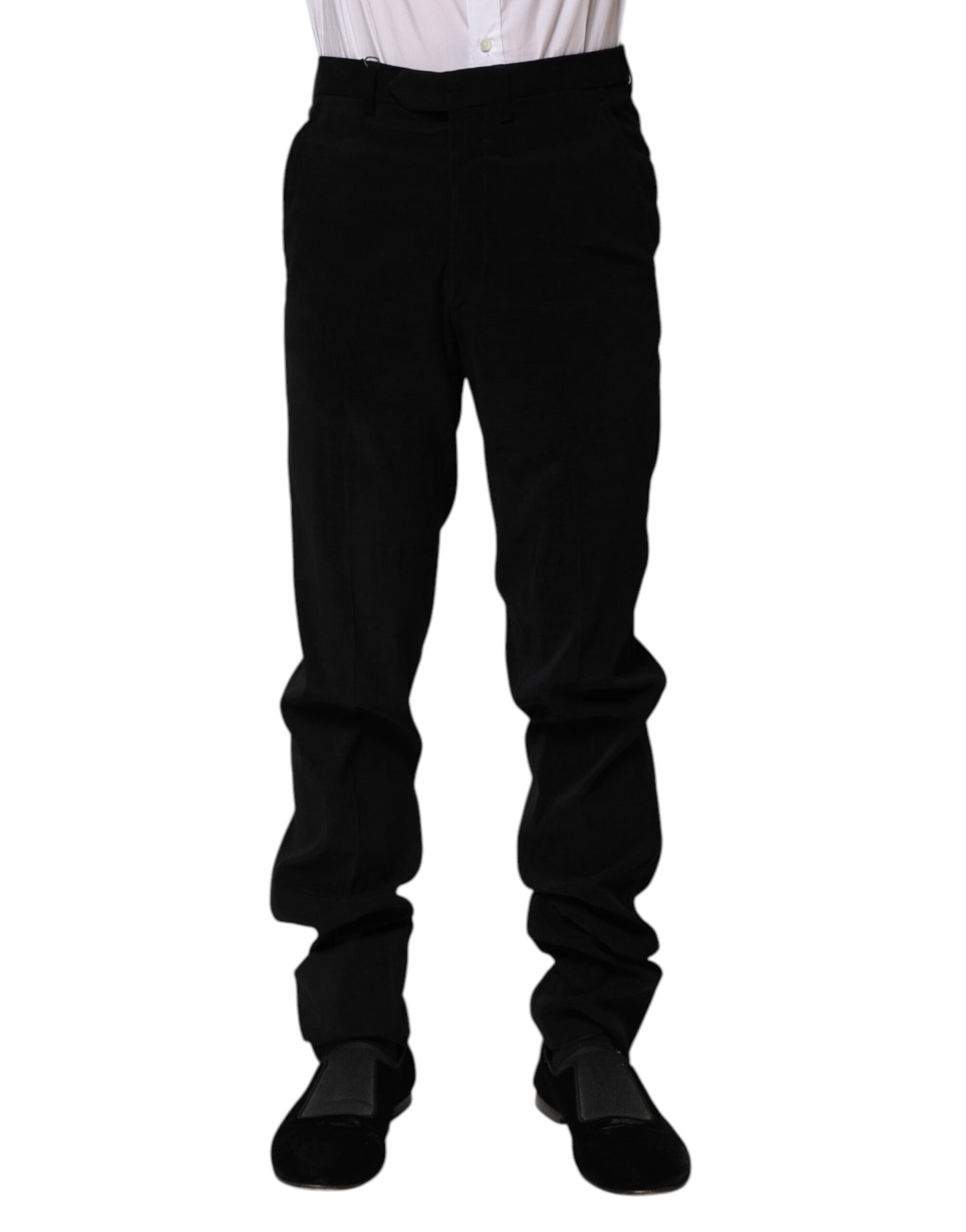 Pantaloni eleganți negri cu talie medie BENCIVENGA