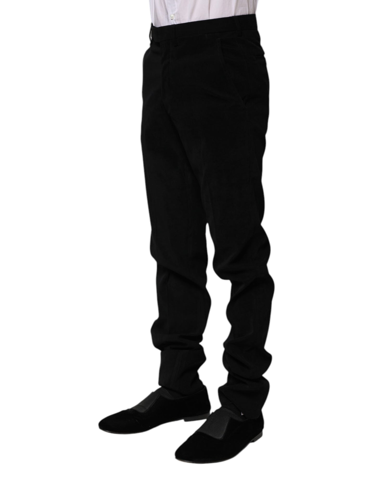 Pantaloni eleganți negri cu talie medie BENCIVENGA