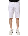 Pantaloni scurți Dolce & Gabbana din denim elastic, din bumbac alb, pentru bărbați