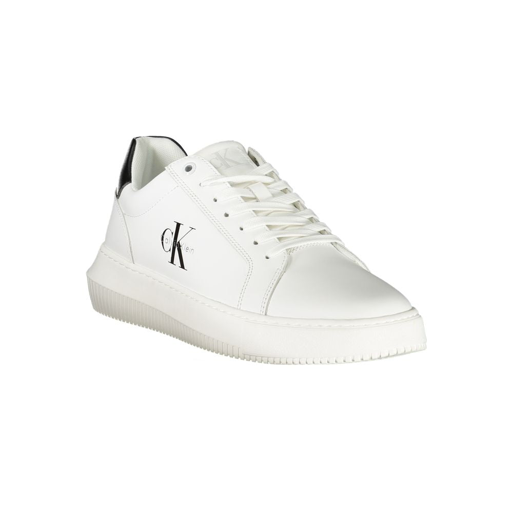 Teniși Calvin Klein din piele albă pentru bărbați