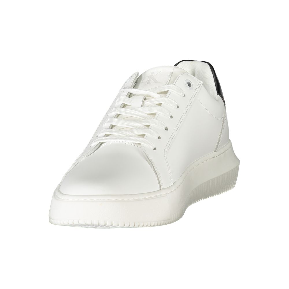 Teniși Calvin Klein din piele albă pentru bărbați