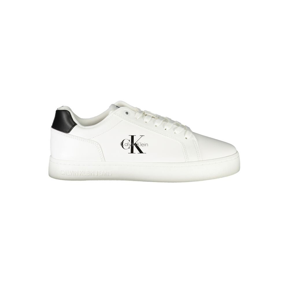 Teniși Calvin Klein din piele albă pentru bărbați